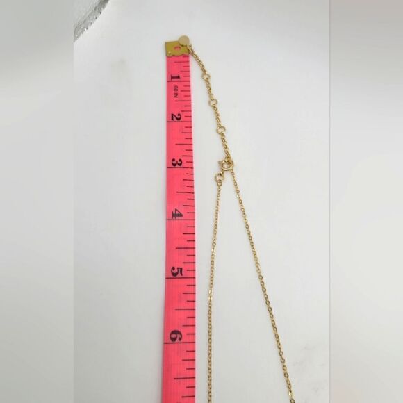 Loft Curved bar necklace, goldtone with rhinestones, adjustable length - Picture 6 of 8